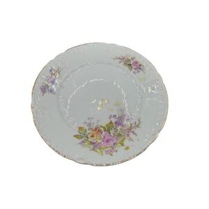 CT Germany Altwasser Porcelain Floral Scalloped Plate Gold Trim 7.75 Inch 11002